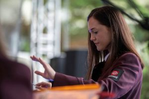 Young conductor Natália Perďochová takes the lead of the Železiarne Podbrezová Brass Band